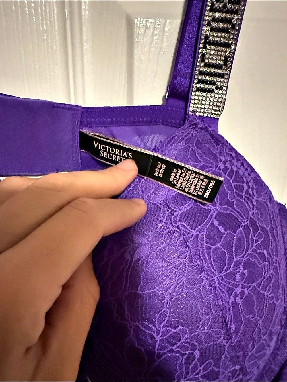 Victoria's Secret Logo Shine Strap Push-Up Bra only Purple 38D - Picture 3 of 4